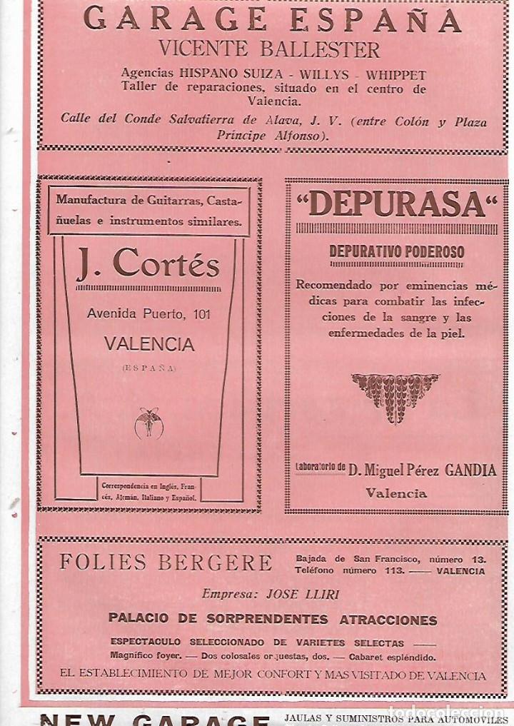 Collecting paper: A&Ntilde;O 1927 PUBLICIDAD DEPURASA DEPURATIVO MIGUEL PEREZ GANDIA FOLIES BERGERE JOSE LLIRI VALENCIA