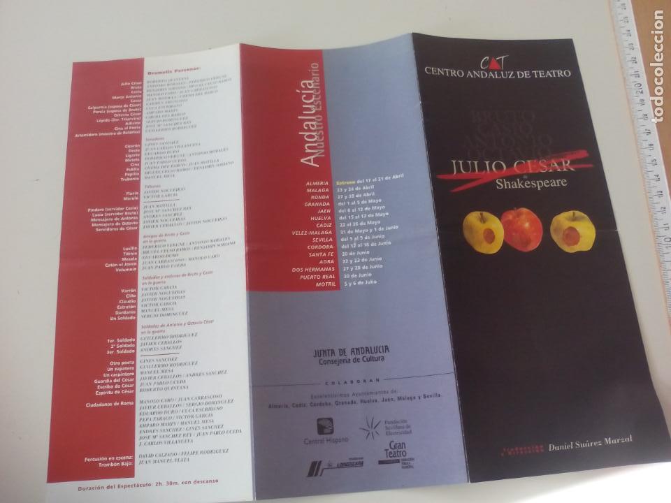Coleccionismo: JULIO CESAR DE SHAKESPEARE CENTRO ANDALUZ DE TEATRO MALAGA  PROGRAMA - Foto 1