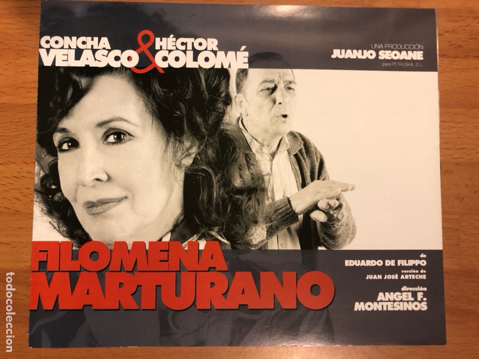 Coleccionismo: Programa teatro Filomena marturano concha Velasco - Foto 1