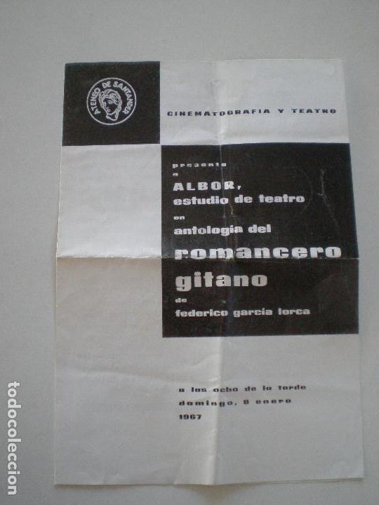 Coleccionismo: FEDERICO GARCIA LORCA - Romancero Gitano - PROGRAMA ALBOR ESTUDIO DE TEATRO 1967