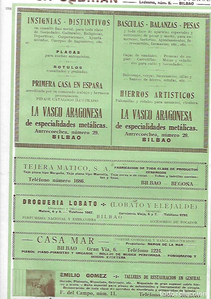 Sammelleidenschaft Papier: A&Ntilde;O 1927 PUBLICIDAD LA VASCO ARAGONESA BILBAO INSIGNIAS PLACAS ROTULOS BASCULAS PESAS HIERROS ARTIST