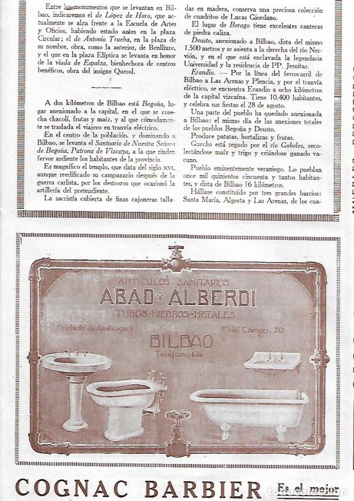 Collecting paper: A&Ntilde;O 1927 PUBLICIDAD ABAD ALBERDI ARTICULOS SANITARIOS BA&Ntilde;O BILBAO TUBOS HIERROS METALES