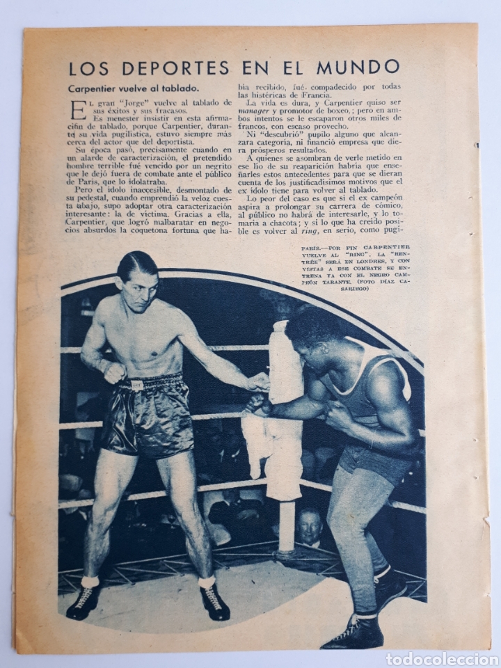 Coleccionismo: Deportes en el mundo, boxeo, ciclismo, automovilismo. 1934