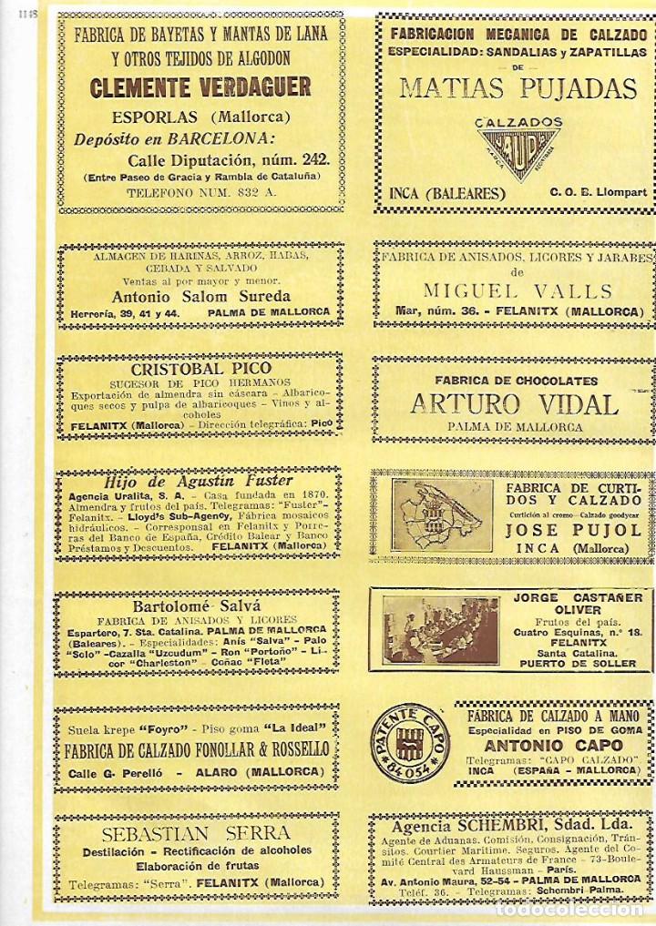 Colecionismo: A&Ntilde;O 1927 PUBLICIDAD CLEMENTE VERDAGUER BAYETAS ESPORLAS MALLORCA MATIAS PUJADAS INCA CALZADO