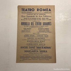 Teatro Romea. Programa de mano. Rondalla del centro aragonés