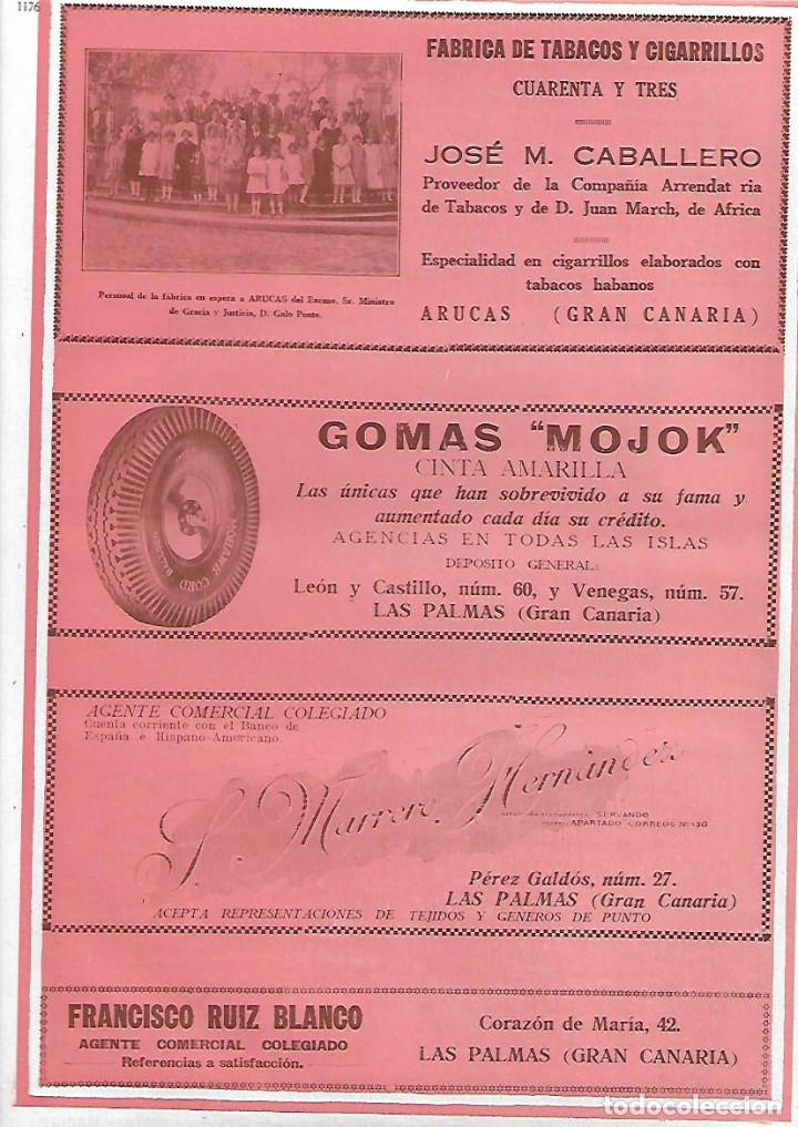 Colecionismo: A&Ntilde;O 1927 PUBLICIDAD TABACO CUARENTA Y TRES JOSE M CABALLERO ARUCAS GRAN CANARIA