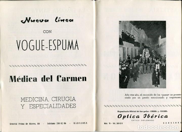 Coleccionismo: BADALONA-PROGRAMA SEMANA SANTA A&Ntilde;O 1962- - Foto 3