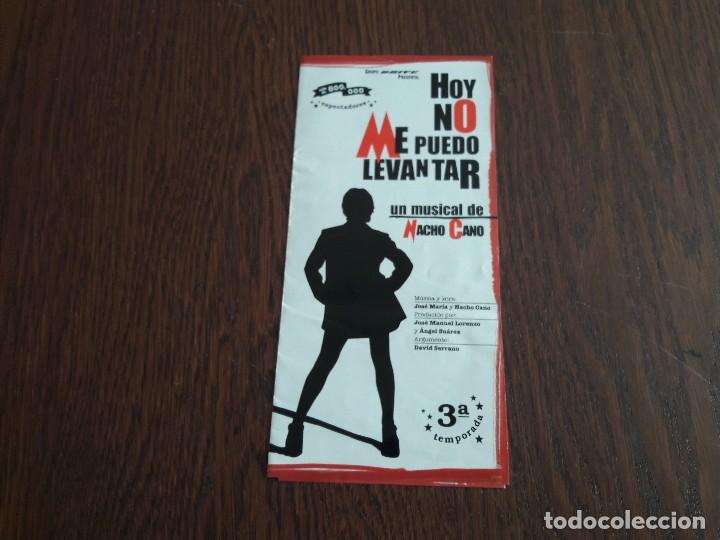 Coleccionismo: folleto de publicidad, hoy no me puedo levantar, musical de Mecano. teatro Movistar Madrid
