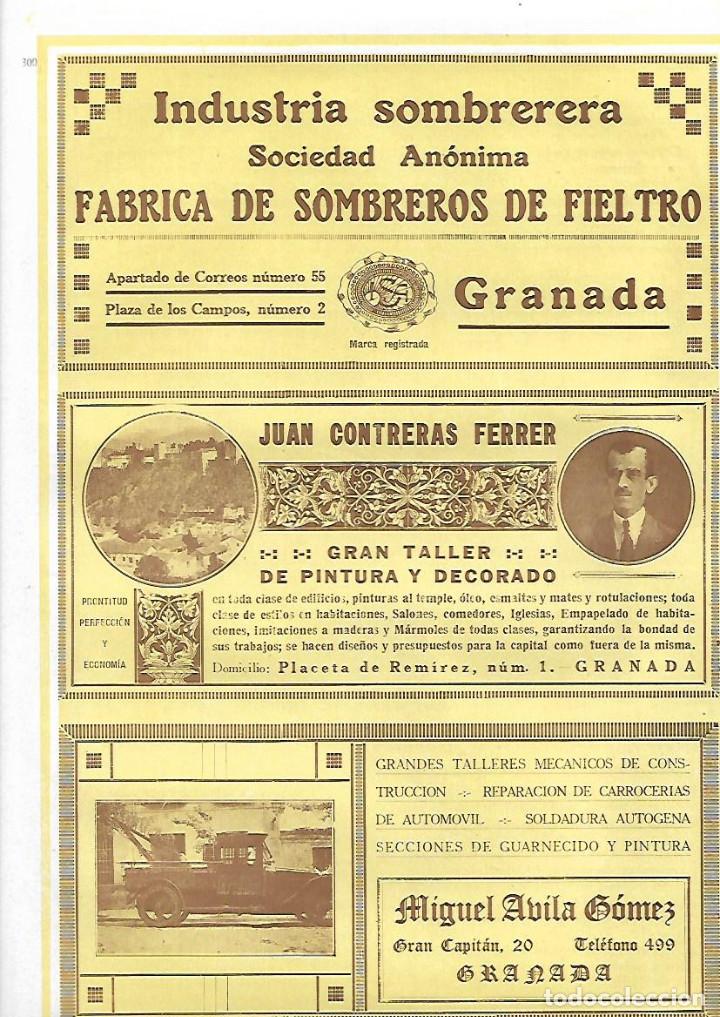 Colecionismo: A&Ntilde;O 1927 PUBLICIDAD FABRICA SOMBREROS DE FIELTRO INDUSTRIA SOMBRERERA GRANADA