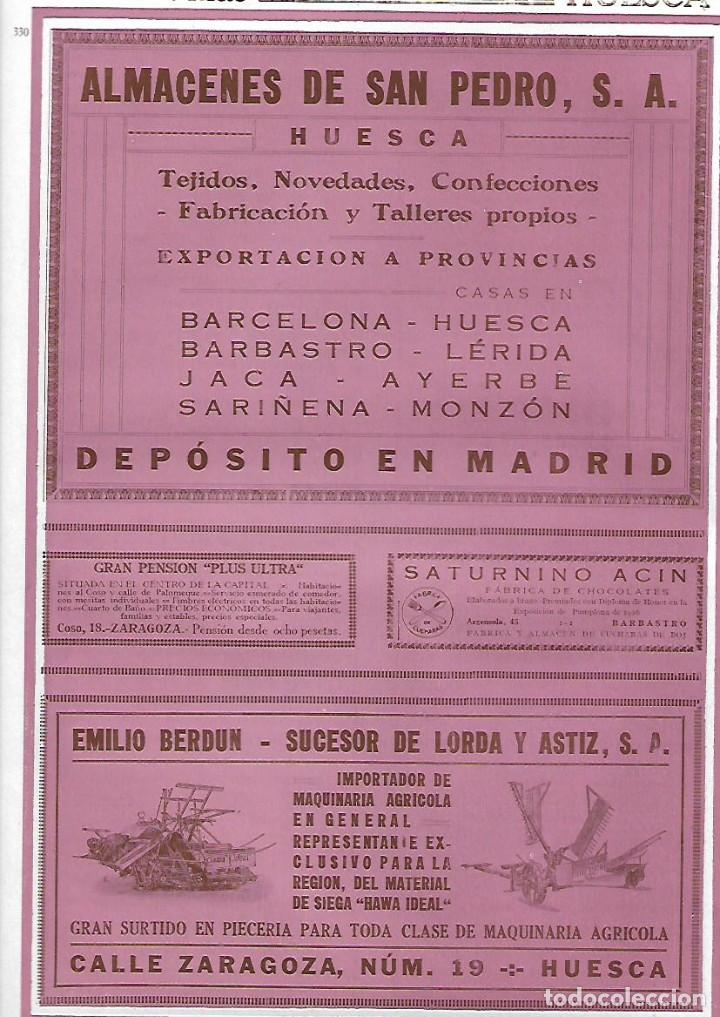 Colecionismo: A&Ntilde;O 1927 PUBLICIDAD ALMACENES DE SAN PEDRO HUESCA EMILIO BERDUN MAQUINARIA AGRICOLA LORDA ASTIZ