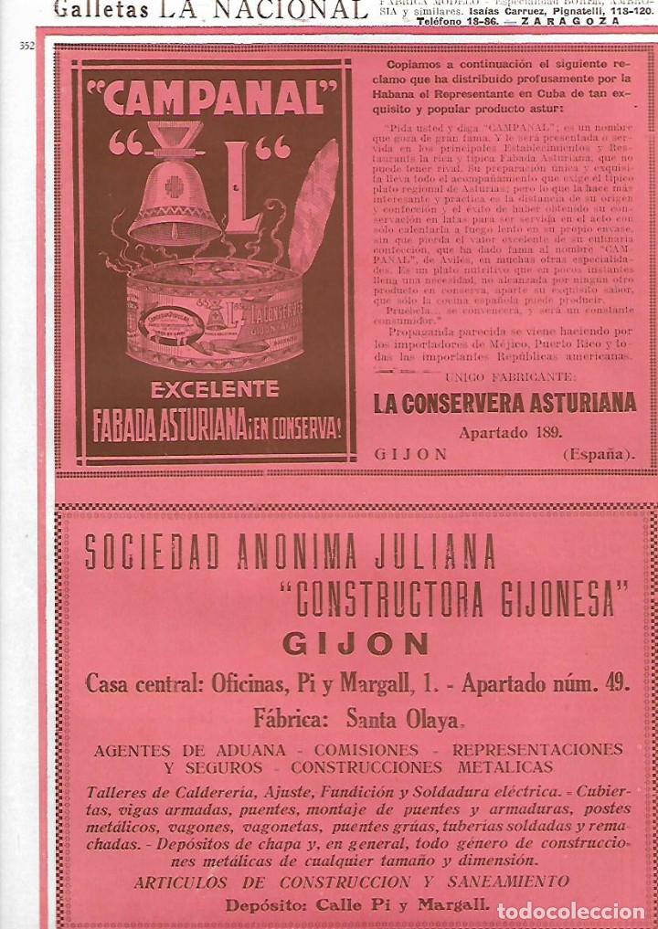 Collectionnisme: A&Ntilde;O 1927 PUBLICIDAD CAMPANAL FABADA ASTURIANA EN CONSERVA LA CONSERVERA ASTURIANA GIJON