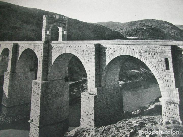 Collecting paper: ALCANTARA CACERES PUENTE ROMANO ANTIGUA LAMINA HUECOGRABADO A&Ntilde;OS 40