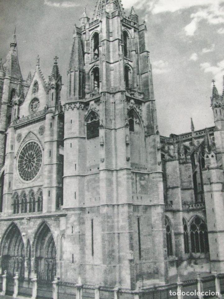 Collecting paper: LEON CATEDRAL ANTIGUA LAMINA HUECOGRABADO A&Ntilde;OS 40