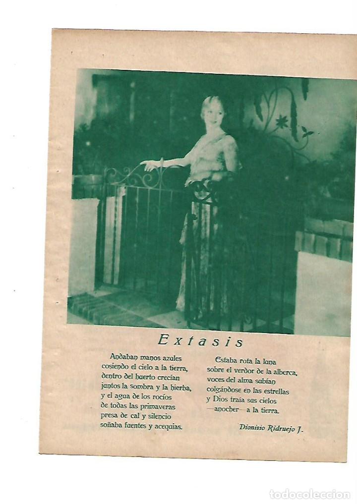 Collectionnisme: A&Ntilde;O 1934 RECORTE PRENSA POESIA EXTASIS DIONISO RIDRUEJO