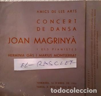 Collectionnisme: ANTIC PROGRAMA - AMICS DE LES ARTS - TERRASSA  1935 - JOAN MAGRINYA -