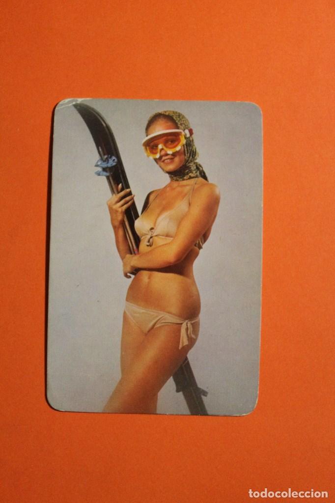 Coleccionismo: CALENDARIO DE CHICA. A&Ntilde;O 1974. MUY BUEN ESTADO. NUMERO 6.  ESQUI.