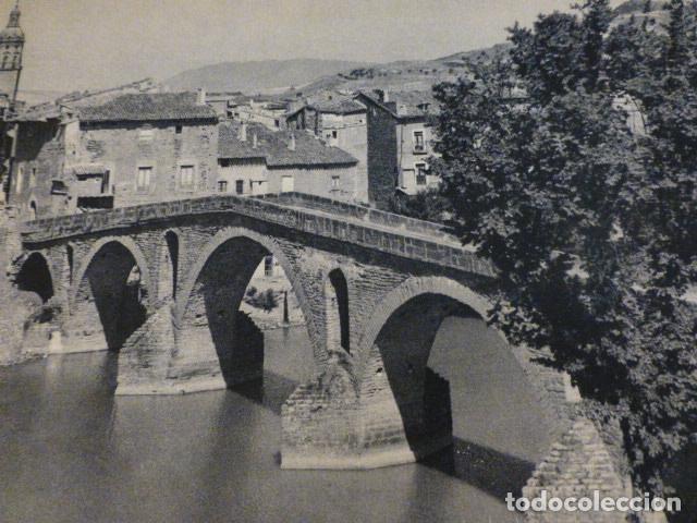 Collectionnisme: PUENTE DE LA REINA NAVARRA ANTIGUA LAMINA HUECOGRABADO A&Ntilde;OS 40