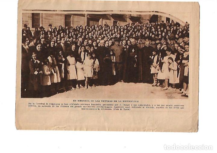 Collectionnisme: A&Ntilde;O 1934 RECORTE PRENSA CATEDRAL DE CALAHORRA FUNERAL MEMORIA DE LAS VICTIMAS DE LA REVOLUCION