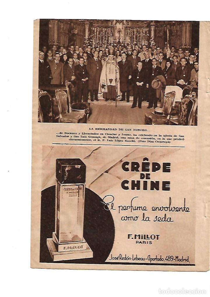 Collectionnisme: A&Ntilde;O 1934 RECORTE PRENSA LA HERMANDAD DE SAN ISIDORO DOCTORES CIENCIAS LETRAS MADRID LOPEZ ROSELLO