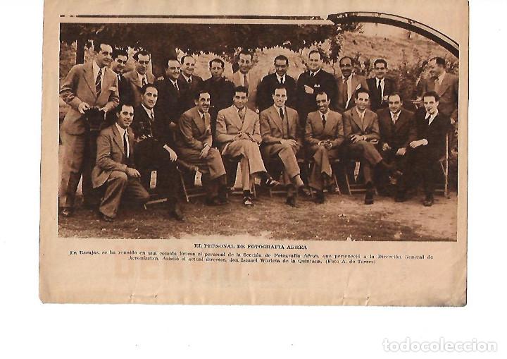 Collezionismo: A&Ntilde;O 1934 RECORTE PRENSA PERSONAL DE FOTOGRAFIA AEREA BARAJAS MADRID DIRECCION GENERAL AERONAUTICA