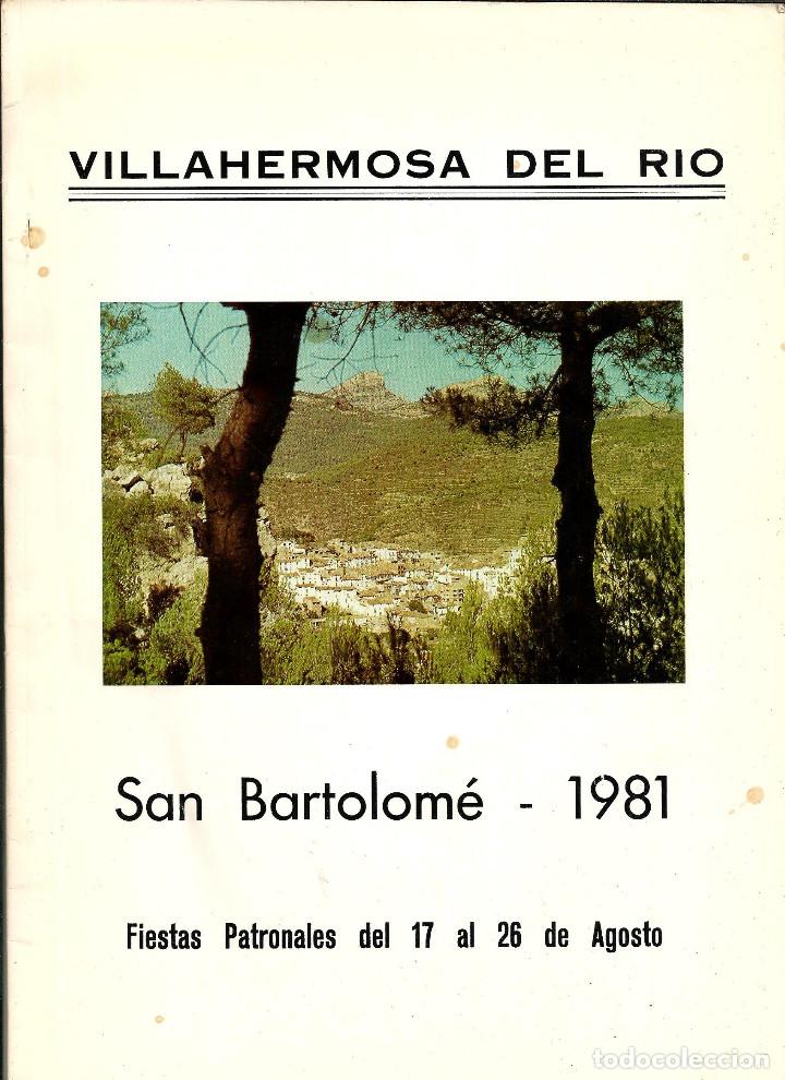 Coleccionismo: PROGRAMA FIESTAS DE SAN BARTOLOM&Eacute; EN VILLAHERMOSA DEL RIO (CASTELL&Oacute;N) - A&Ntilde;O 1981