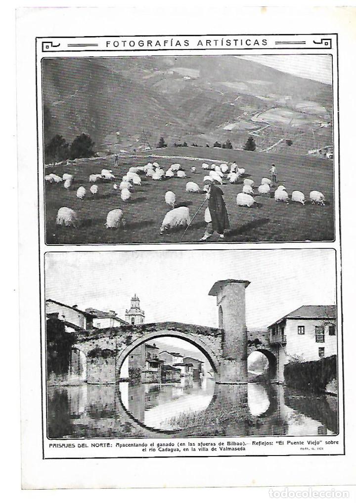 Collectionnisme: A&Ntilde;O 1913 RECORTE PRENSA FOTOGRAFIA ARTISTICA VALMASEDA PUENTE VIEJO SOBRE EL RIO CADAGUA