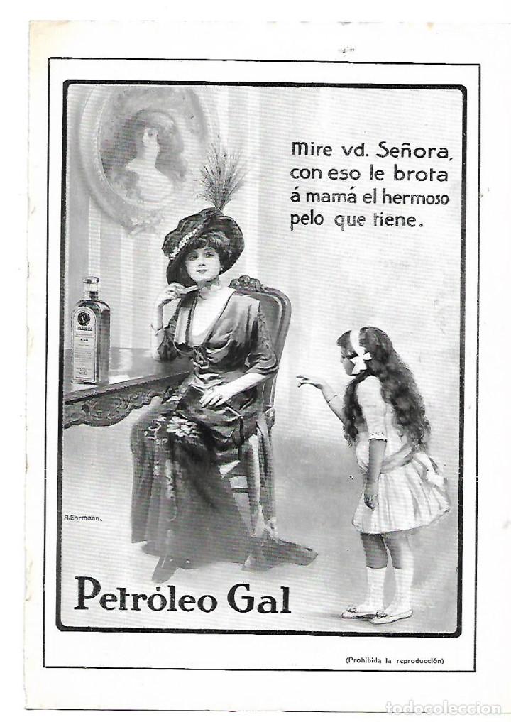 Collectionnisme: A&Ntilde;O 1913 RECORTE PRENSA PUBLICIDAD PETROLEO GAL PARA EL CABELLO
