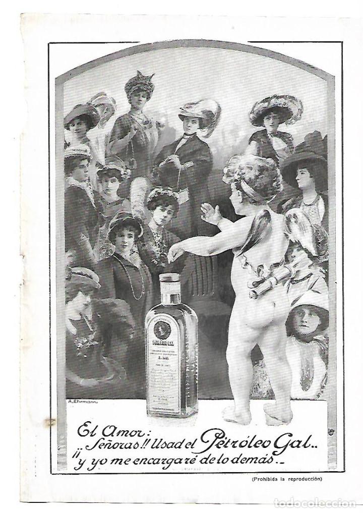 Collectionnisme: A&Ntilde;O 1913 RECORTE PRENSA PUBLICIDAD PETROLEO GAL PARA EL CABELLO
