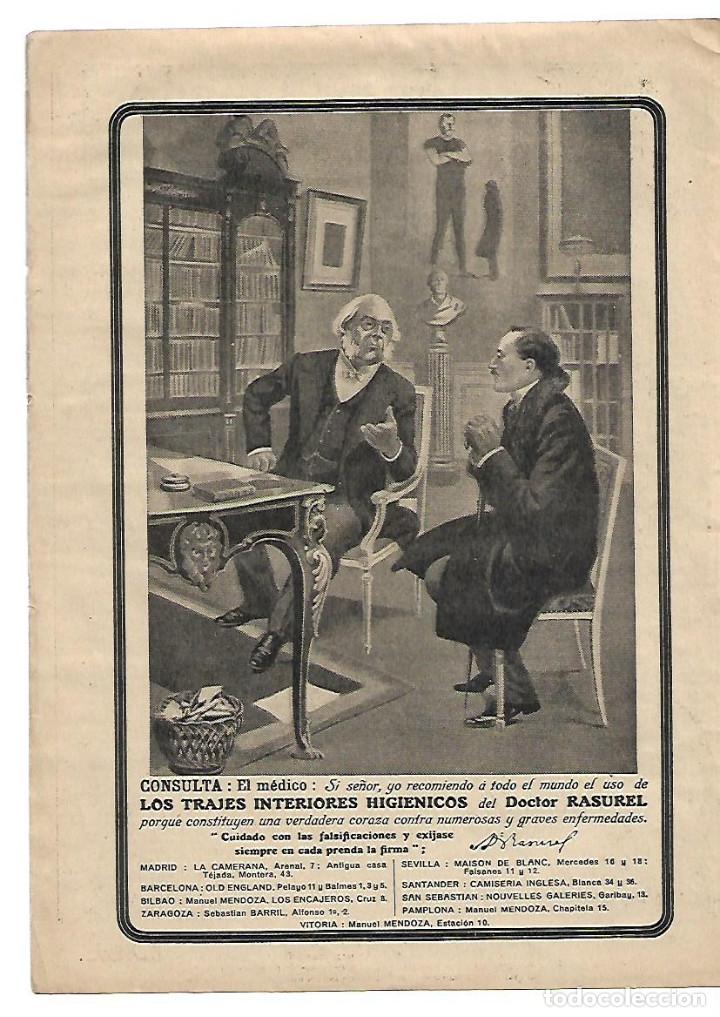 Collectionnisme: A&Ntilde;O 1910 RECORTE PRENSA PUBLICIDAD DOCTOR RASUREL TRAJES INTERIORES HIGIENICOS