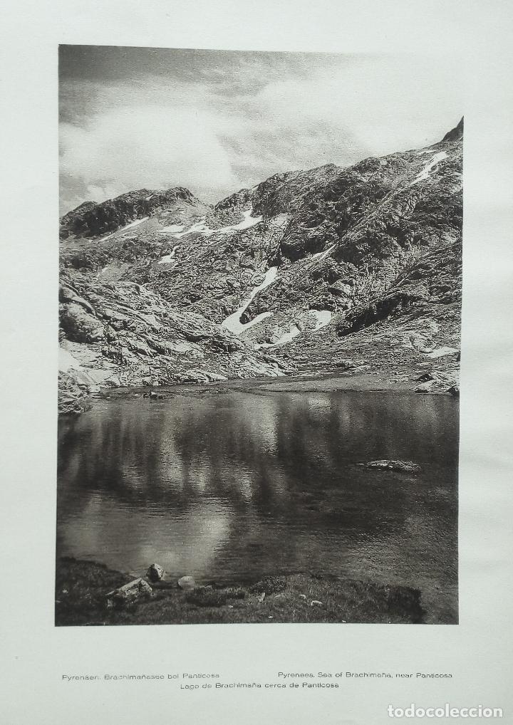Coleccionismo: PIRINEOS, LAGO DE BRACHIMA&Ntilde;A Y PICO DEL MEDIODIA (PANTICOSA - HUESCA) - LAMINA DE 1922