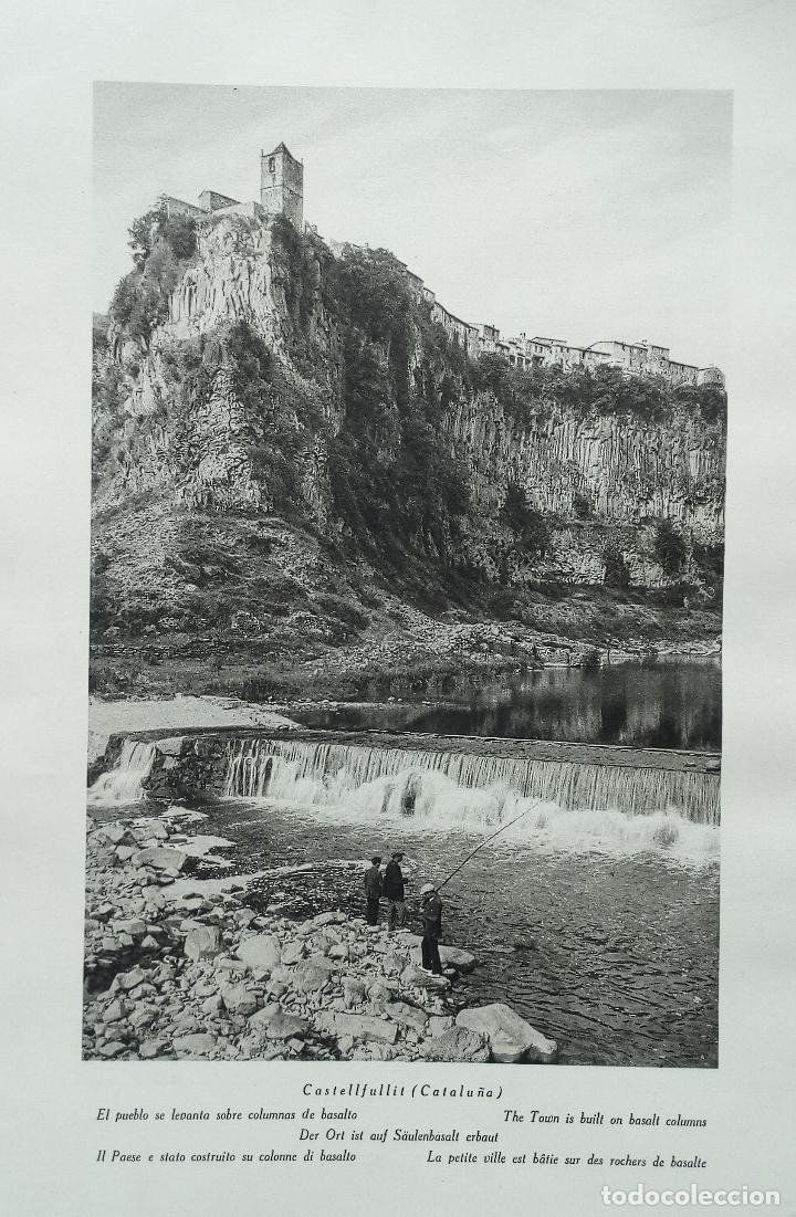 Coleccionismo: GERONA - GIRONA Y CASTELLFULLIT - LAMINA DE 1922