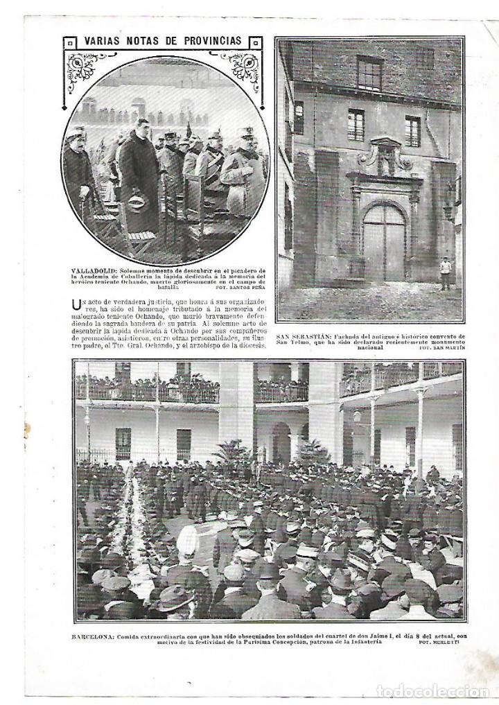 Sammelleidenschaft Papier: A&Ntilde;O 1913 RECORTE PRENSA VALLADOLID HOMENAJE LAPIDA TENIETE OCHANDO ACADEMIA DE CABALLERIA