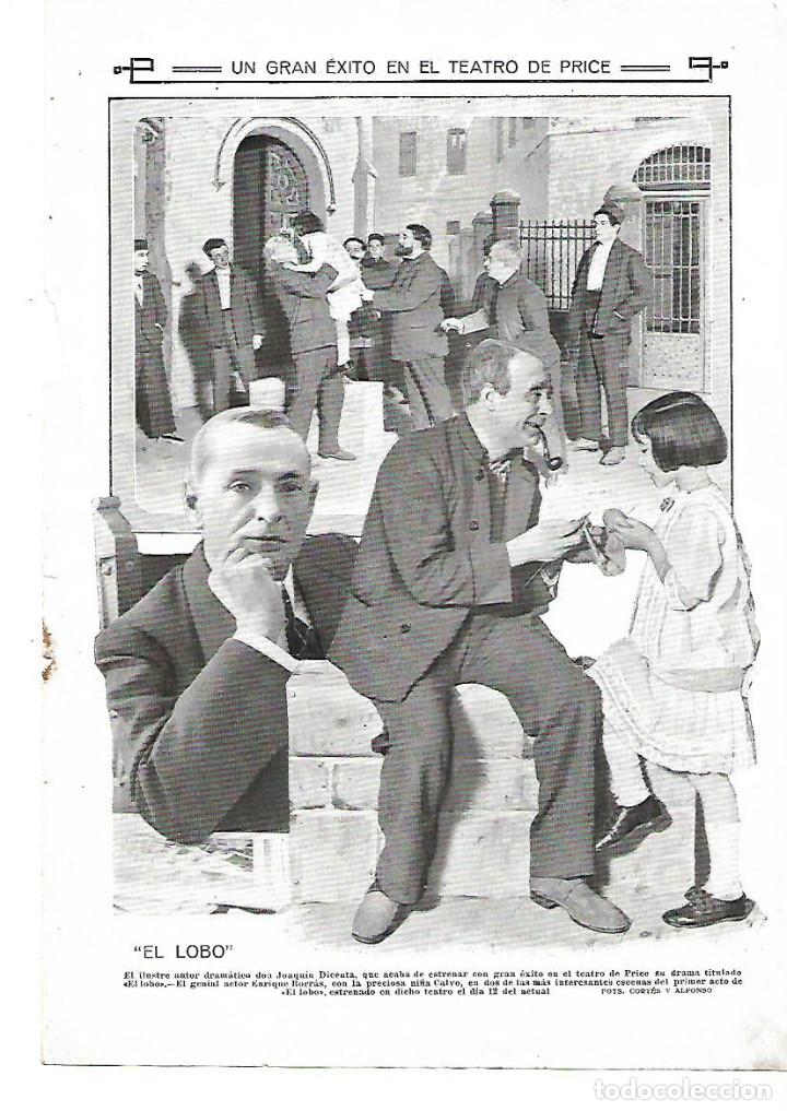 Sammelleidenschaft Papier: A&Ntilde;O 1913 RECORTE PRENSA TEATRO PRICE OBRA EL LOBO ENRIC ENRIQUE BORRAS NI&Ntilde;A CALVO JOAQUIN DICENTA