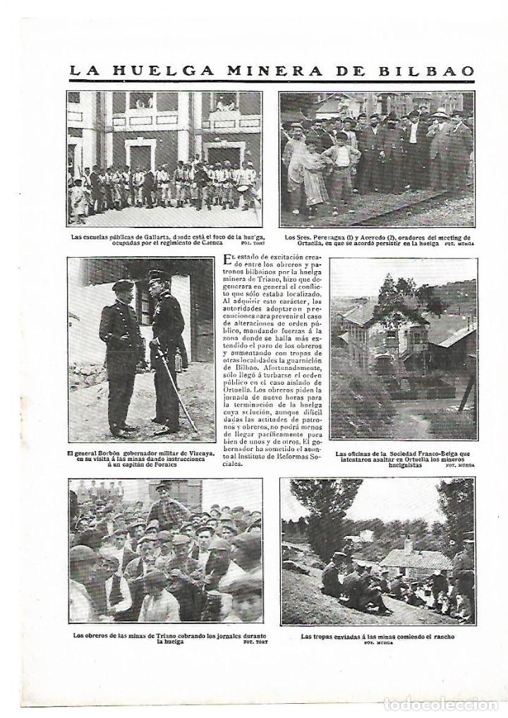 Coleccionismo: A&Ntilde;O 1910 RECORTE PRENSA MINERIA MINEROS HUELGA MINERA DE BILBAO GALLARTA TRIANO ORTUELLA