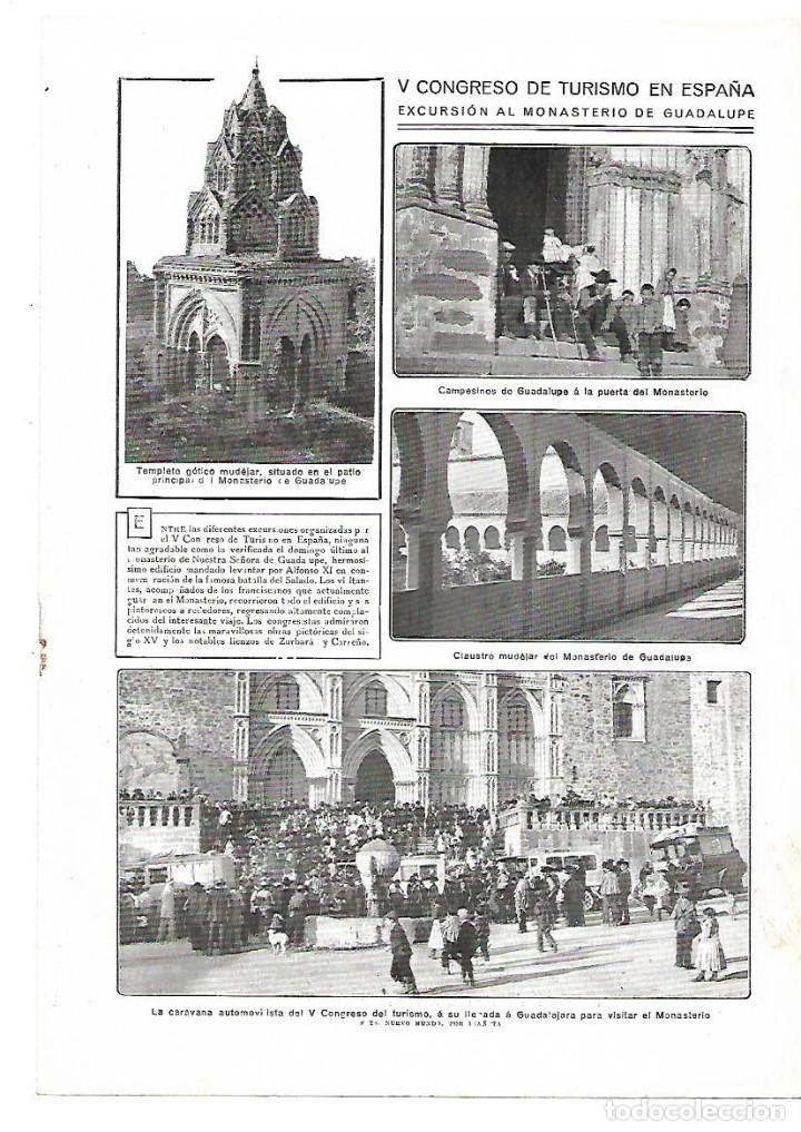 Sammelleidenschaft Papier: A&Ntilde;O 1912 RECORTE PRENSA V CONGRESO DE TURISMO EN EL MONASTERIO DE GUADALUPE