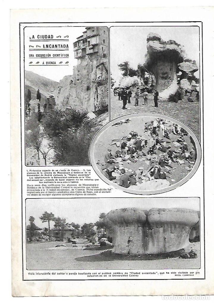 Collezionismo: A&Ntilde;O 1913 RECORTE PRENSA CUENCA CIUDAD ENCANTADA EXCURSION CIENTIFICA UNIVERSIDAD BOTANICA MADRID