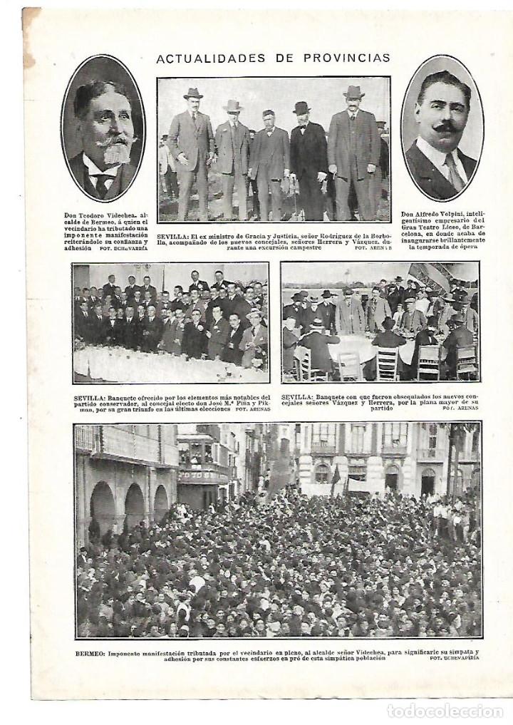 Coleccionismo: A&Ntilde;O 1913 RECORTE PRENSA BERMEO MANIFESTACION A FAVOR DEL ALCALDE VILDECHEA
