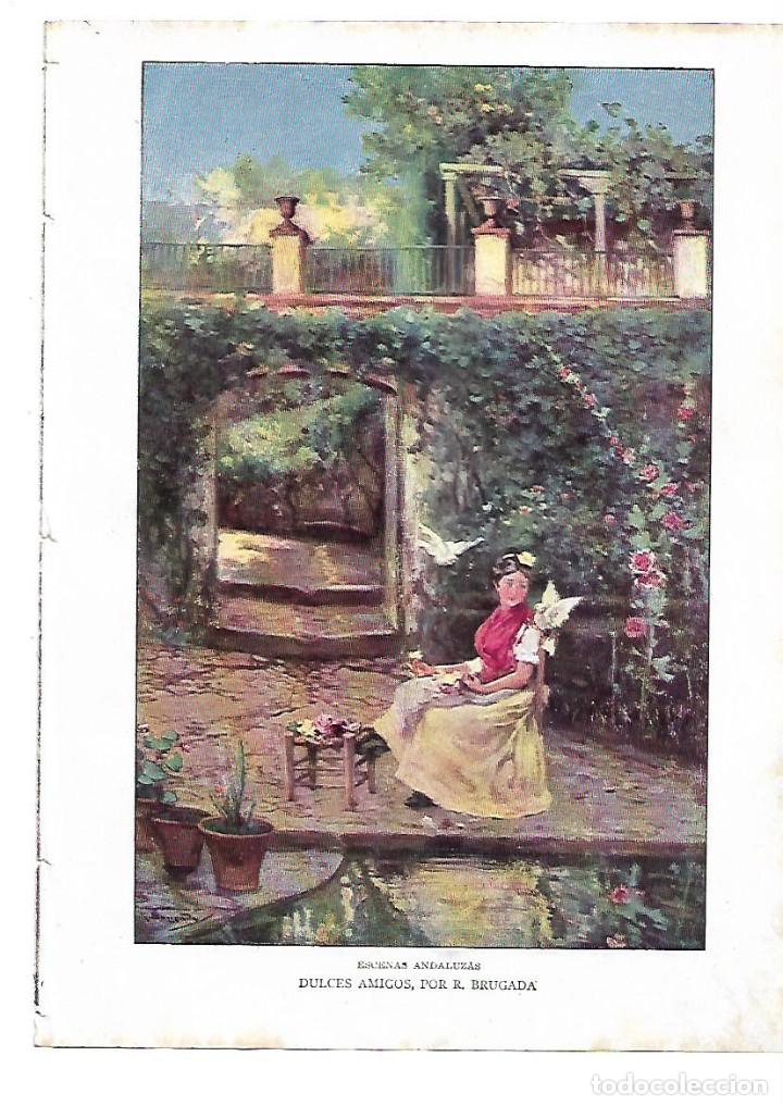 Sammelleidenschaft Papier: A&Ntilde;O 1910 RECORTE PRENSA DIBUJO PINTURA ESCENAS ANDALUZAS DULCES AMIGOS POR R BRUGADA
