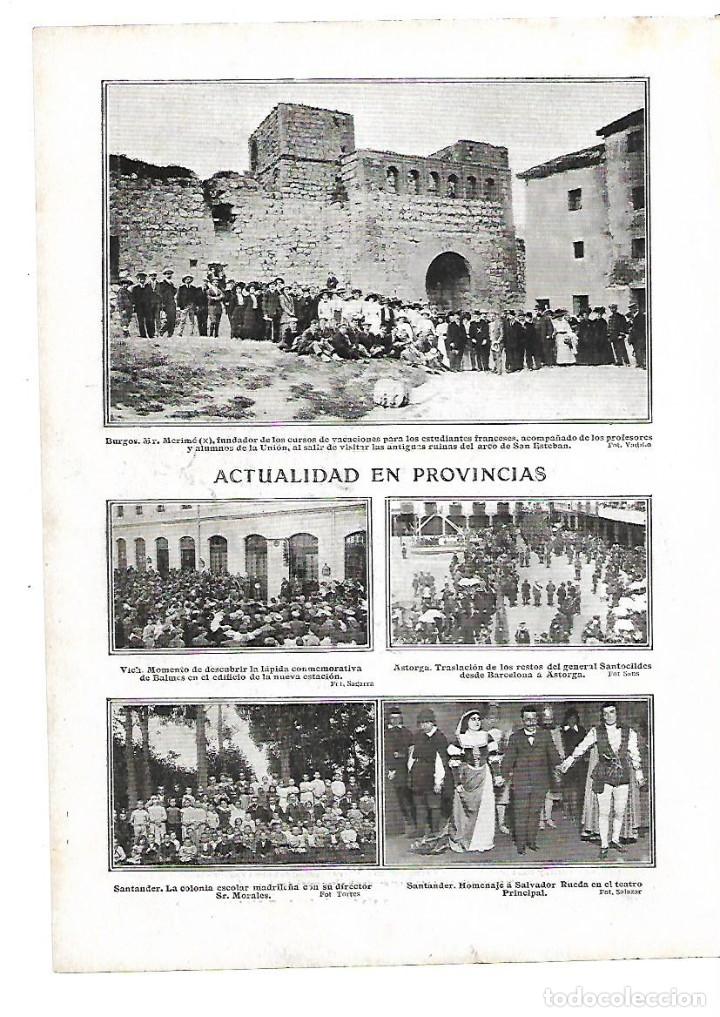 Sammelleidenschaft Papier: A&Ntilde;O 1910 RECORTE PRENSA BURGOS MERIME PROFESORES ALUMNOS UNIVERSIDAD RUINAS DEL ARCO DE SAN ESTEBAN