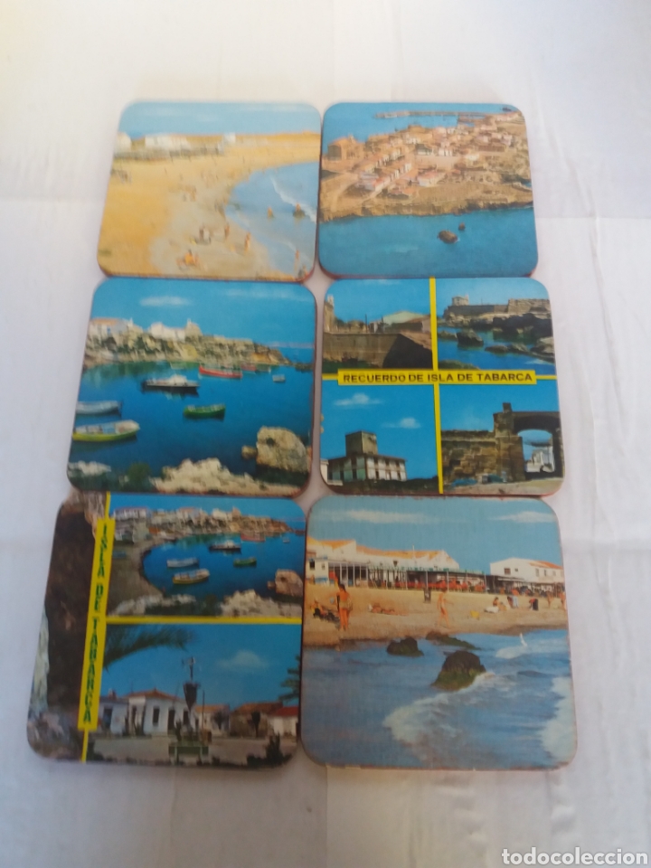 Coleccionismo: Lote de 6 posavasos con fotos de la isla Tabarca Alicante