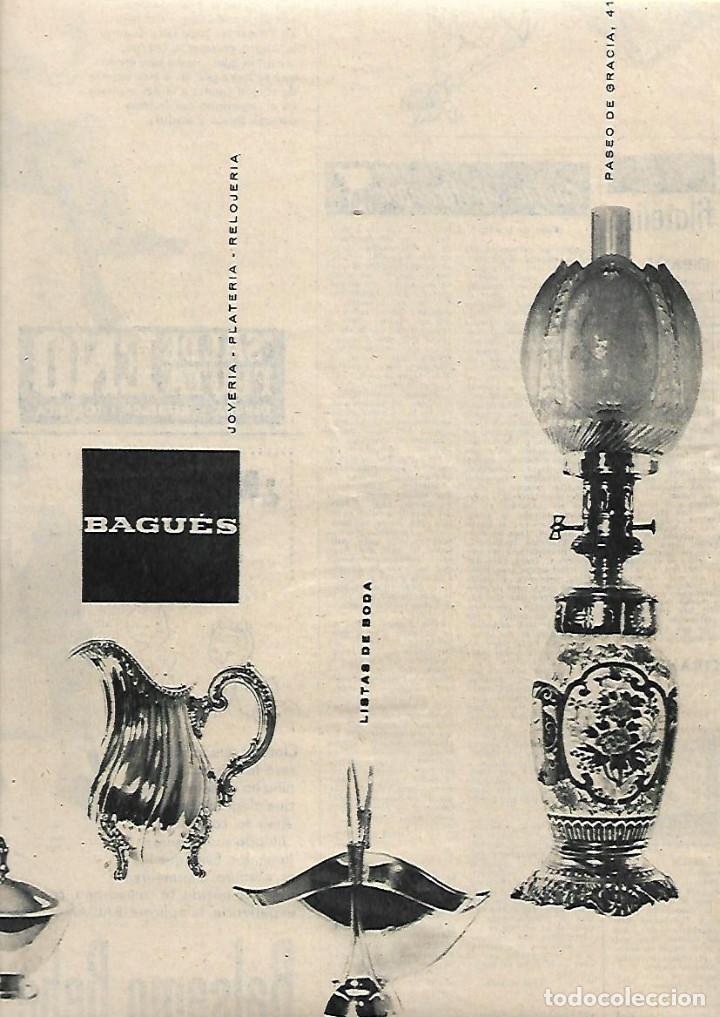 Collezionismo: A&Ntilde;O 1962 RECORTE PRENSA PUBLICIDAD JOYERIA PLATERIA BAGUES RELOJERIA BARCELONA