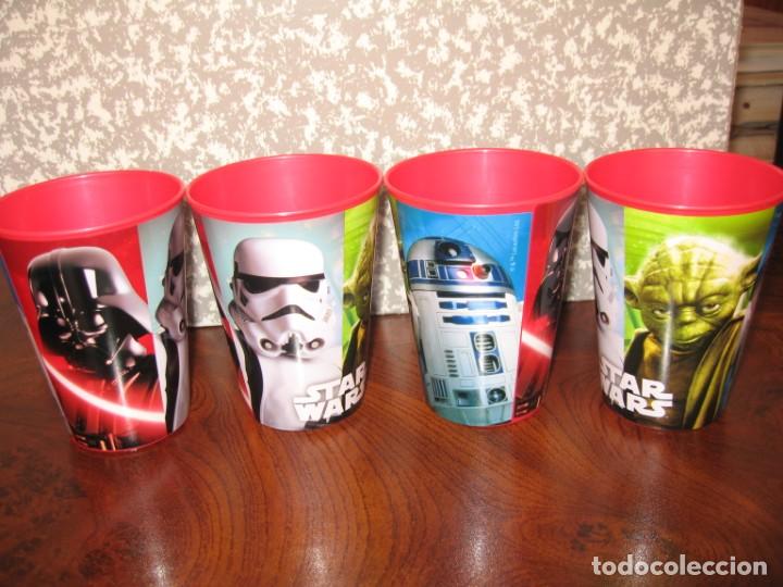 Coleccionismo: CUATRO VASOS CON FIGURAS DE STAR WARS