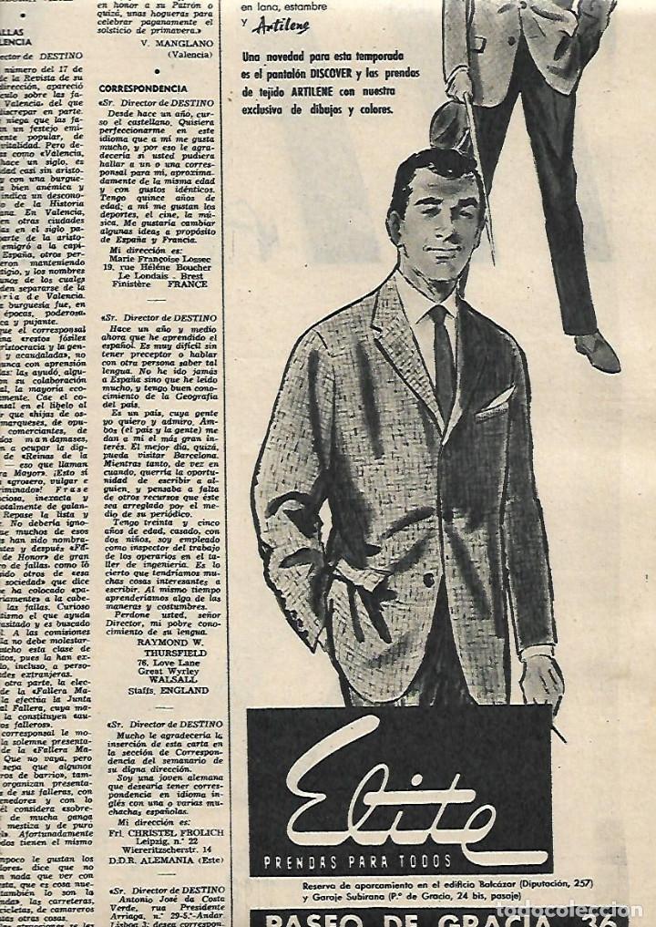 Coleccionismo: A&Ntilde;O 1962 RECORTE PRENSA PUBLICIDAD ELITE COMERCIO ALMACEN AMERICANAS PANTALONES MODA CABALLERO BCNA
