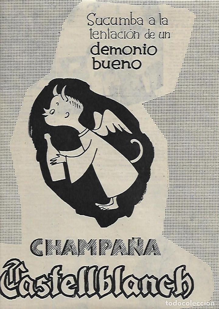 Sammelleidenschaft Papier: A&Ntilde;O 1956 RECORTE PRENSA PUBLICIDAD BEBIDAS CHAMPA&Ntilde;A CASTELLBLANCH CAVA ILUSTRACION DIBUJO MUNTA&Ntilde;OLA