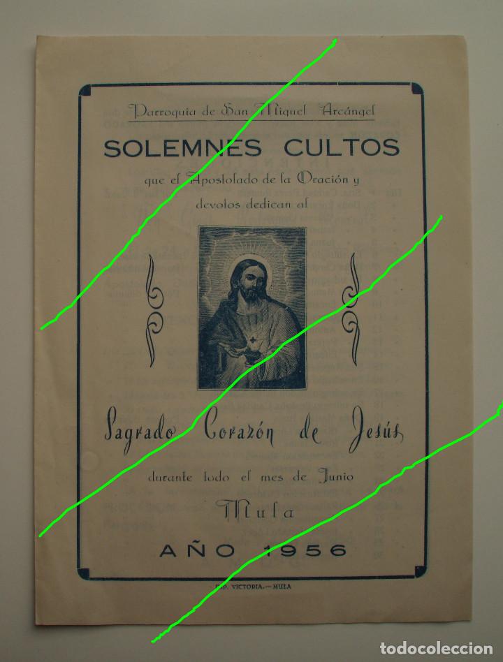 Coleccionismo: SOLEMNES CULTOS. PARROQUIA DE SAN MIGUEL ARC&Aacute;NGEL. MULA, MURCIA. JUNIO DE 1956.