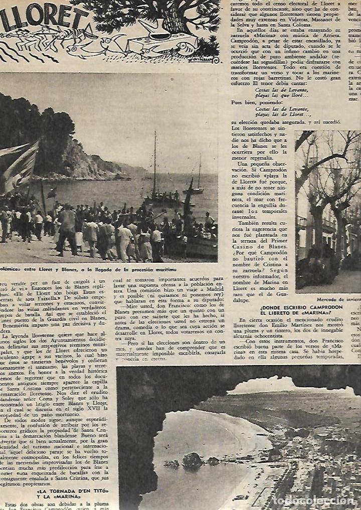 Sammelleidenschaft Papier: A&Ntilde;O 1954 RECORTE PRENSA BLANES Y LLORET PLAYA SANTA CRISTINA PROCESION BALL DE LA PLA&Ccedil;A BARCAS PESCA