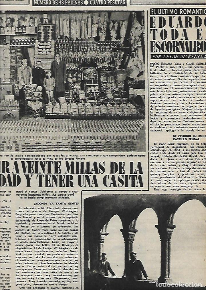 Sammelleidenschaft Papier: A&Ntilde;O 1954 RECORTE PRENSA EDUARDO TODA EN ESCORNALBOU TARRAGONA BAIX CAMP