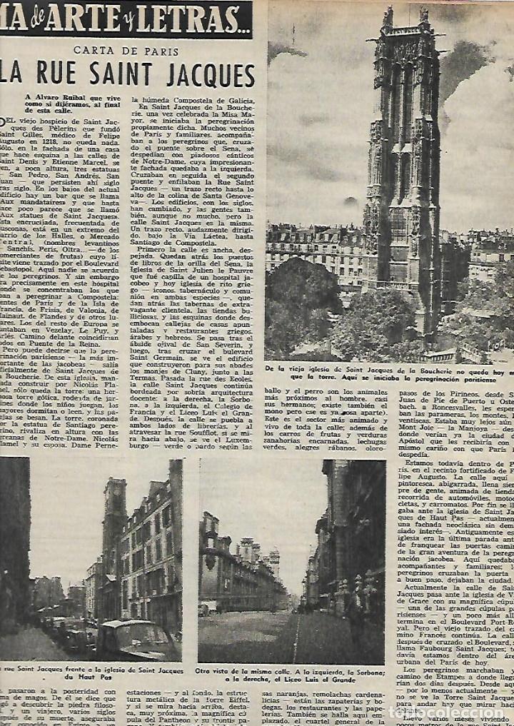 Collezionismo: A&Ntilde;O 1954 RECORTE PRENSA PARIS LA RUE SAINT JACQUES