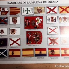 Coleccionismo: LAMINA DE BANDERAS DE LA MARINA DE ESPAÑA-. Lote 151012002