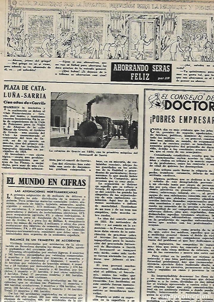 Colecionismo: A&Ntilde;O 1954 RECORTE PRENSA TREN EL FERROCARRIL DE SARRIA 100 A&Ntilde;OS DE CARRIL
